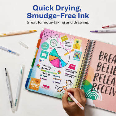 AVERY Dual Tip Markers, Fine Tip Marker and Chisel Tip Marker, Quick-Drying Water-Based Markers, Rainbow Assortment, Ideal Planner Markers and Journal Markers, 6-Pack (25004)